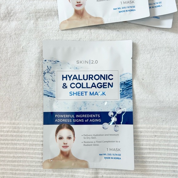 Skin 2.0 Hyaluronic Acid And Collagen Sheet Face Mask - Picture 3 of 10